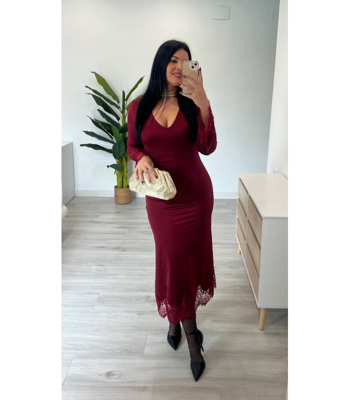 Vestido Venecia granate