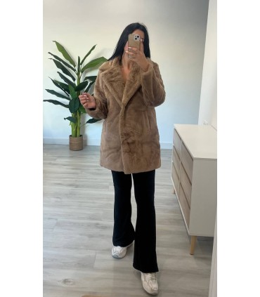 Abrigo pelo luxury camel