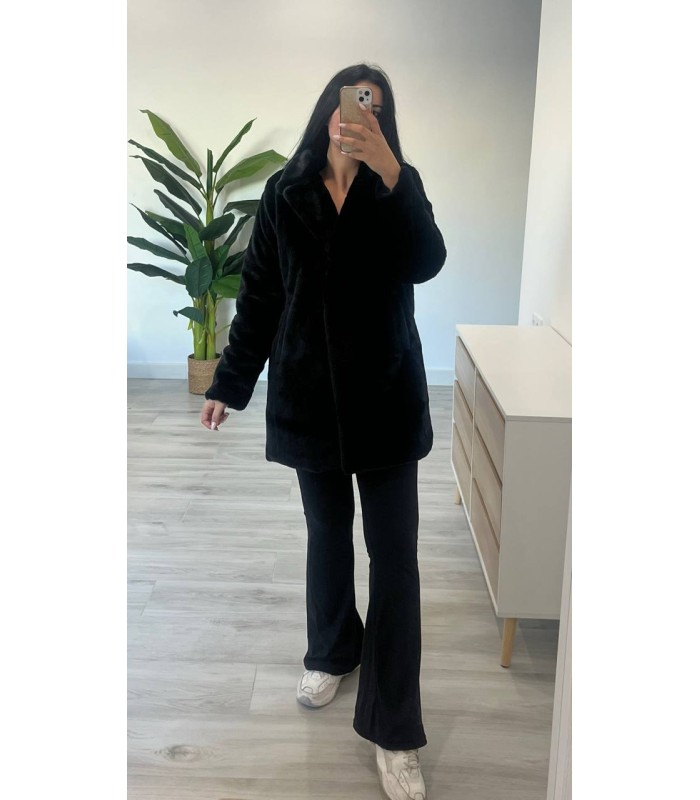 Abrigo pelo luxury negro