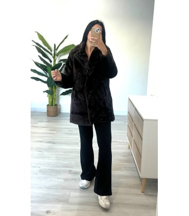 Abrigo pelo luxury marrón chocolate