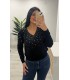 Jersey perlitas cuello pico