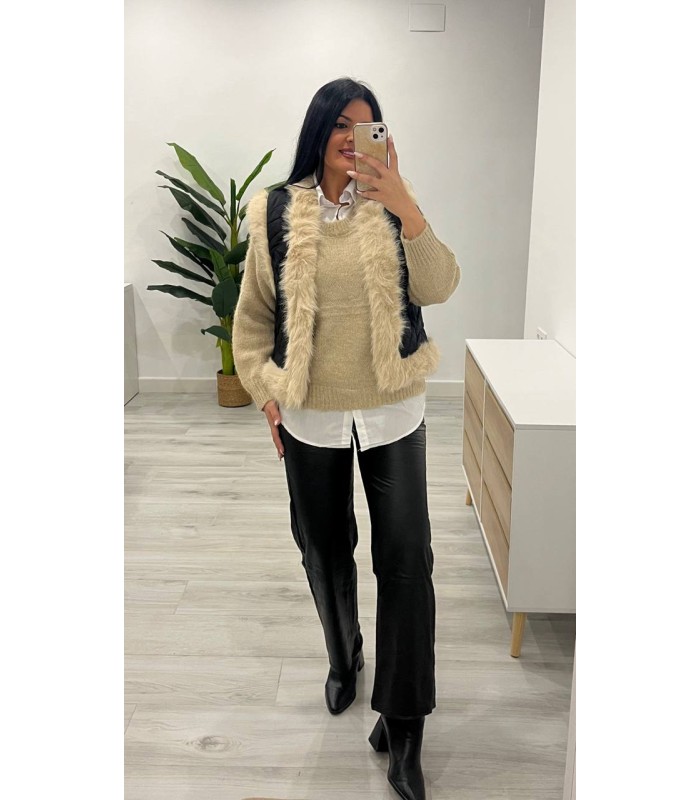 Pantalón cuero negro