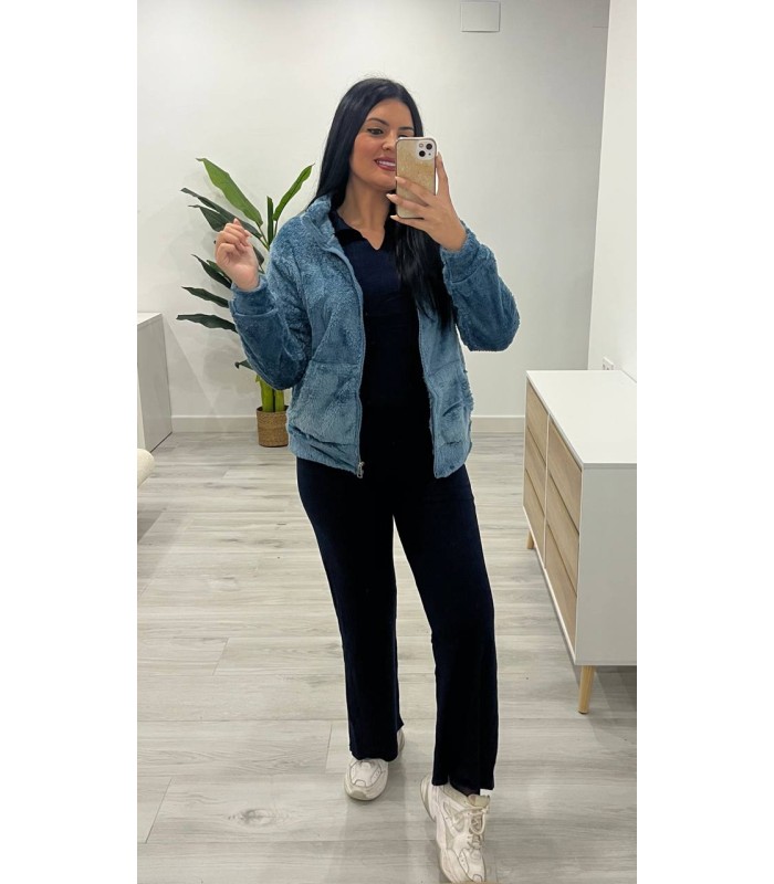 Chaqueta polar azul