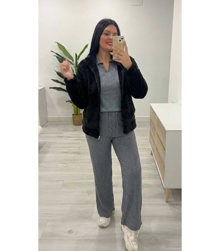 Chaqueta polar negra