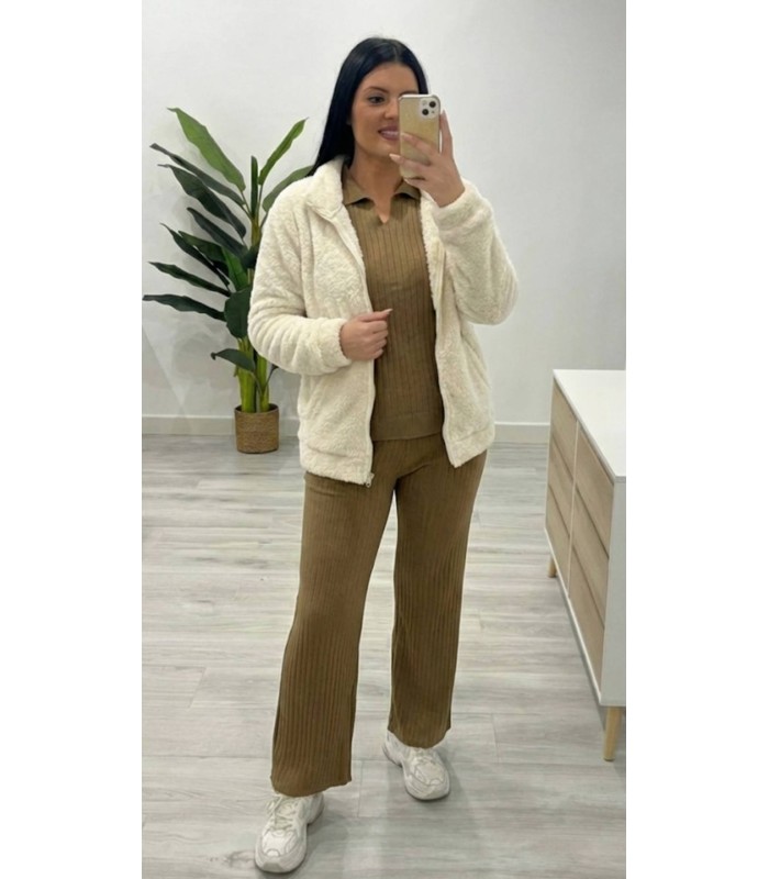 Chaqueta polar crudo