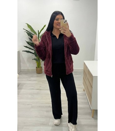 Chaqueta polar burdeos
