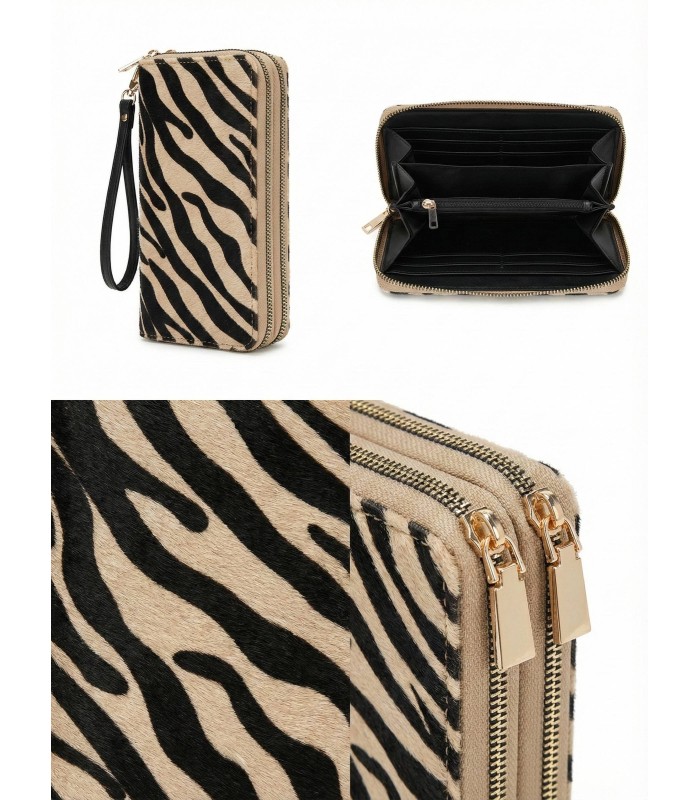 Cartera animal print tigre camel