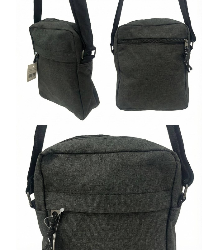 Bandolera gris cremallera oculta