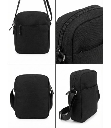 Bandolera negra 3 cremalleras