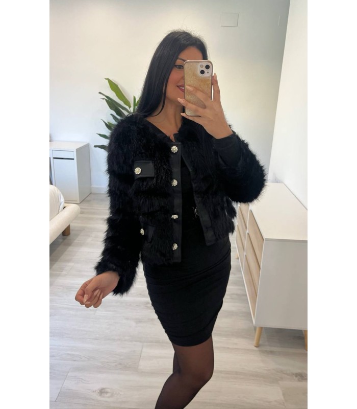 Chaqueta pelo Italia negra
