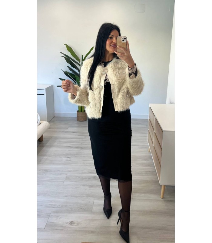 Chaqueta pelo Italia crudo