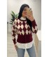 Jersey rombos botones burdeos
