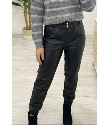 Pantalón poli piel negro