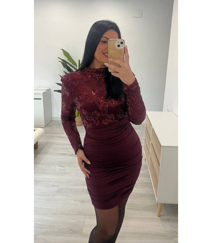 Vestido Guiné granate