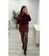 Jersey cuello alto burdeos