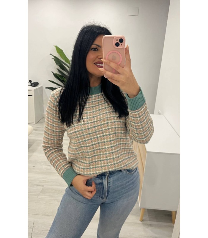 Jersey cuadritos chanel verde