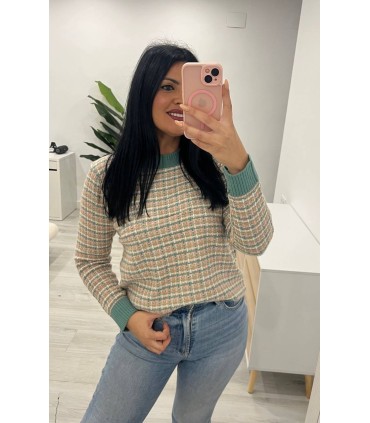 Jersey cuadritos chanel verde