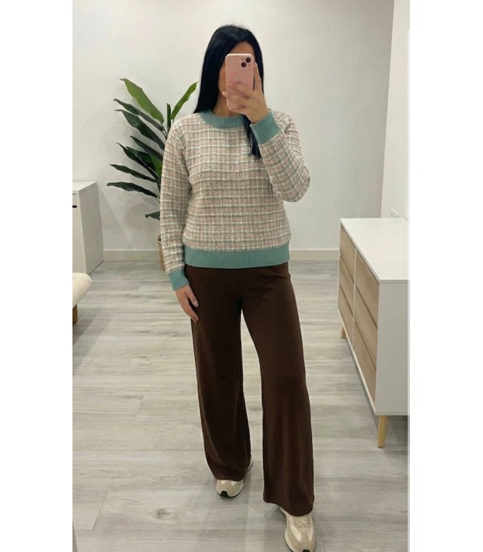 Pantalón punto ancho marrón
