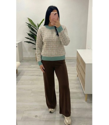 Pantalón punto ancho marrón