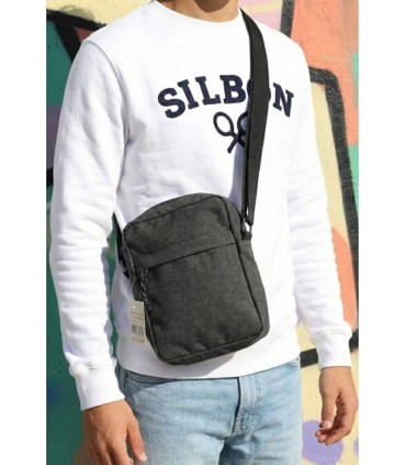 Bandolera gris cremallera oculta