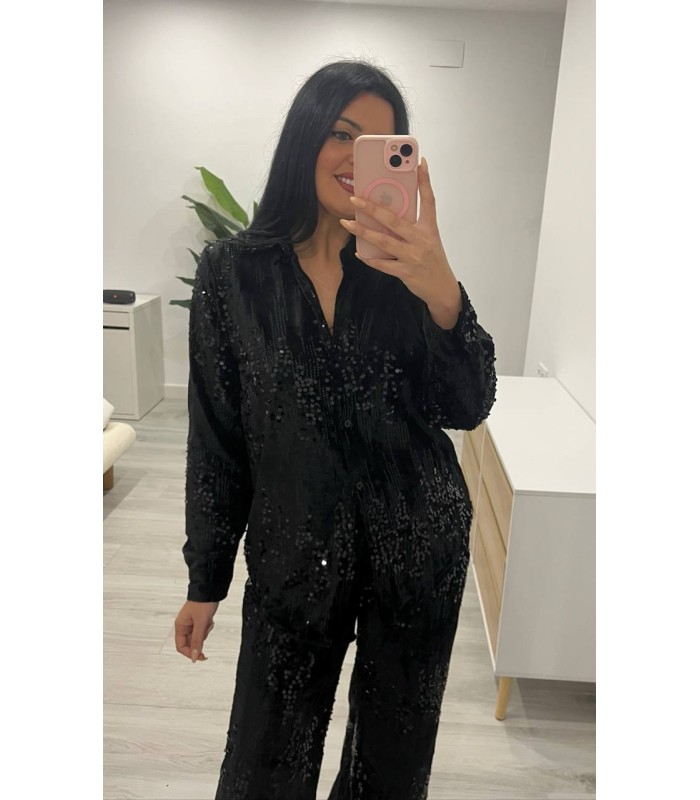 Conjunto lentejuela negro