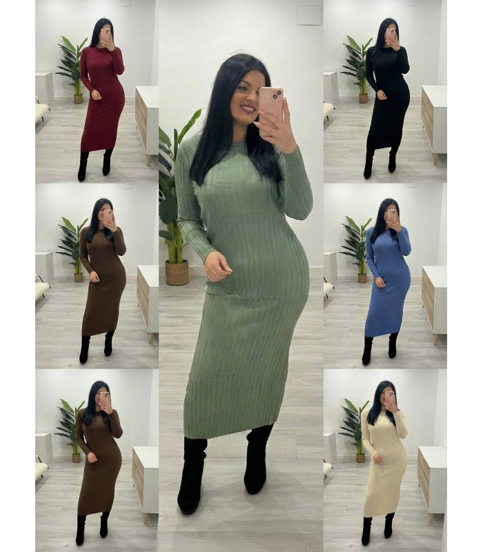 Vestido punto canalé