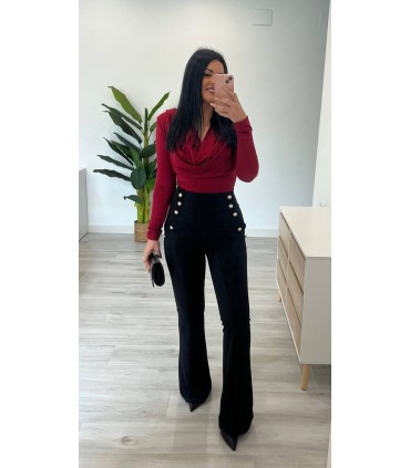 Pantalón botones negro