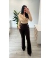 Pantalón botones marrón