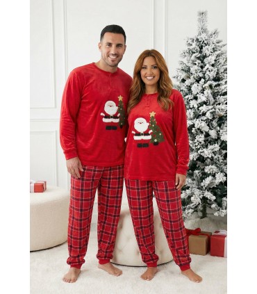 Pijama árbol de navidad unisex de terciopelo
