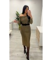 Falda midi oro