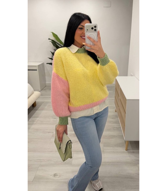 Jersey combinado amarillo