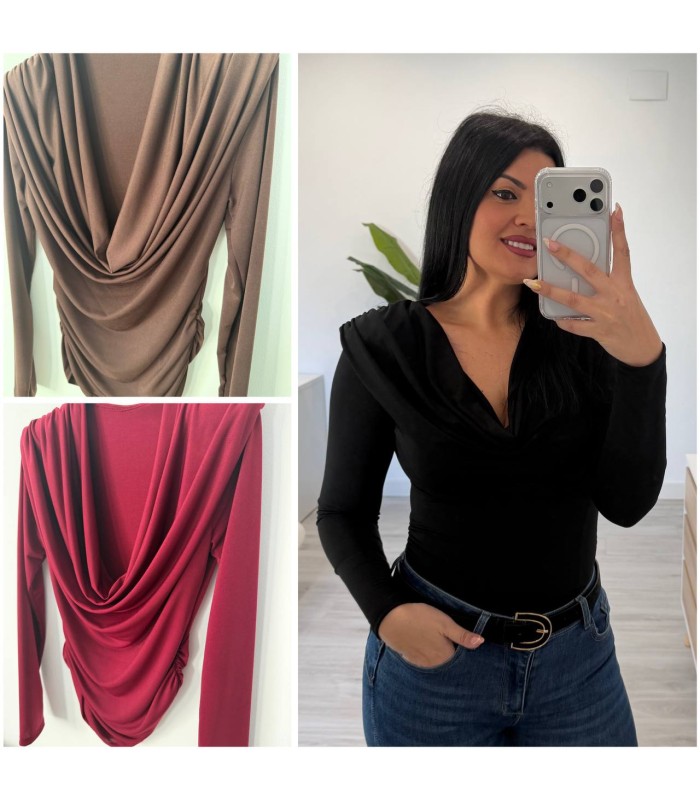 Blusa licra cuello caido