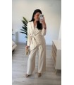 Traje chaqueta lazada crudo
