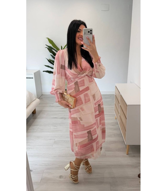 Vestido Carlota rosa