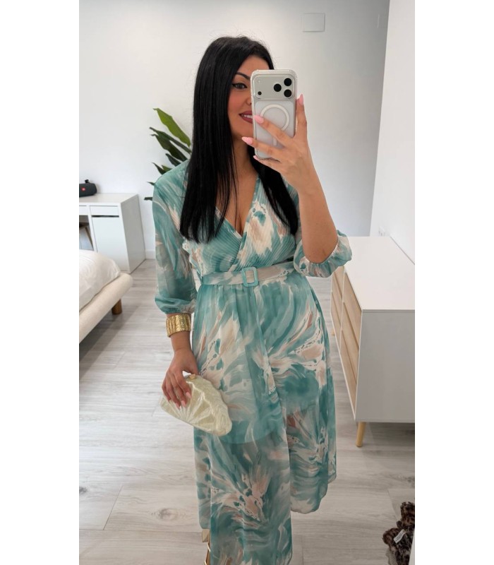 Vestido Mía verde agua