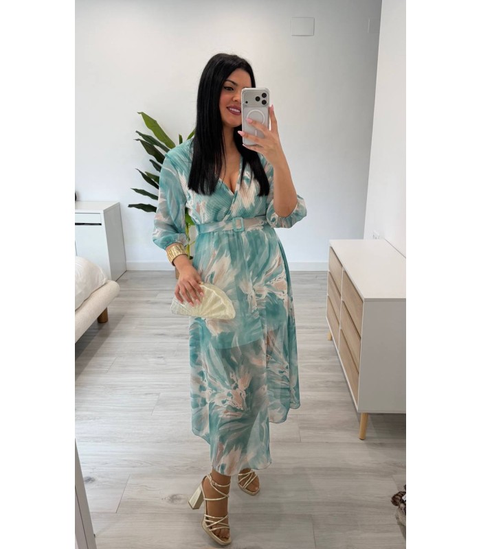 Vestido Mía verde agua