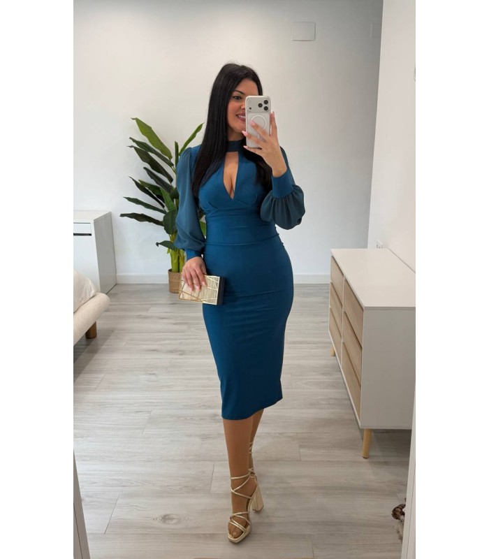 Vestido Gisella petroleo