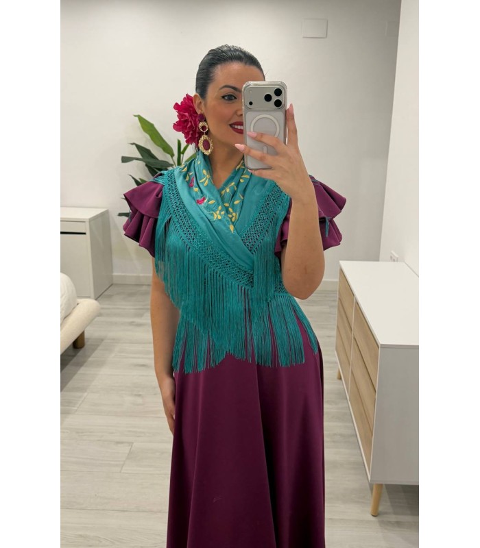 Mantoncillo Flores verde