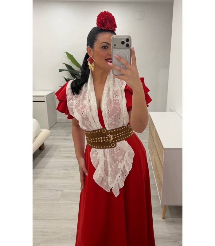 Mantoncillo brocados blanco