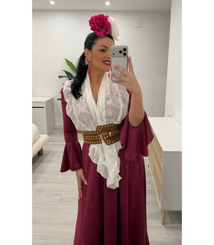 Mantoncillo brocados blanco