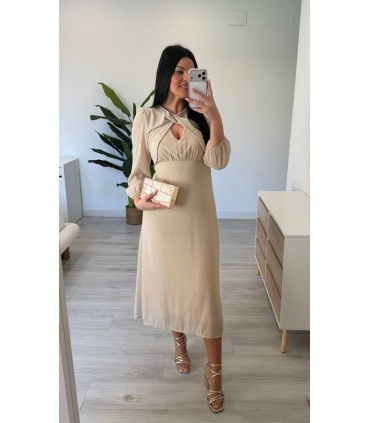 Vestido Sofía crudo