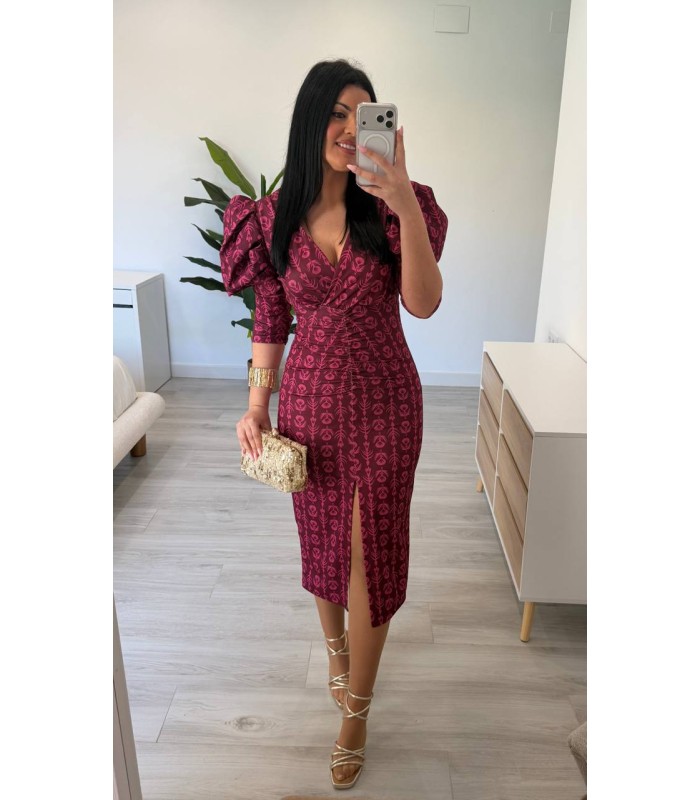 Vestido Lucía María buganvilla