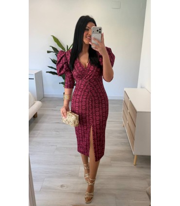 Vestido Lucía María buganvilla