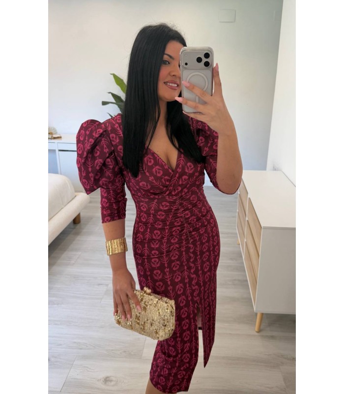 Vestido Lucía María buganvilla