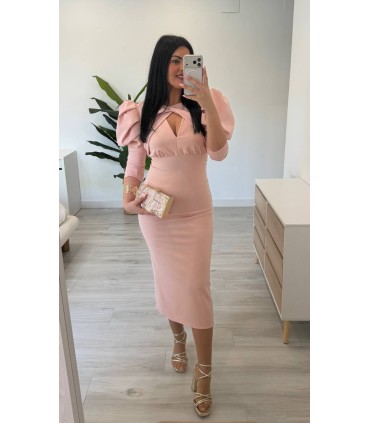 Vestido Carlota liso nude