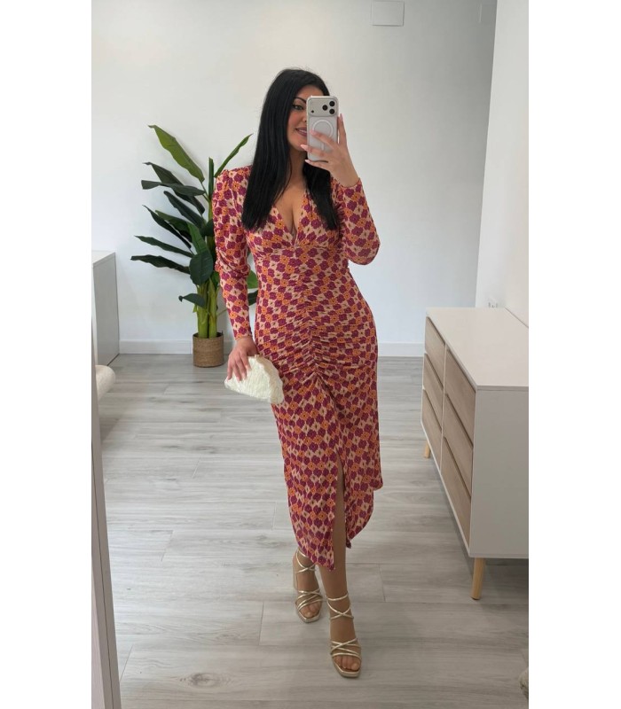 Vestido Leyre buganvilla