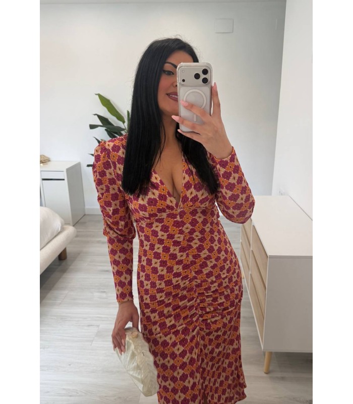 Vestido Leyre buganvilla