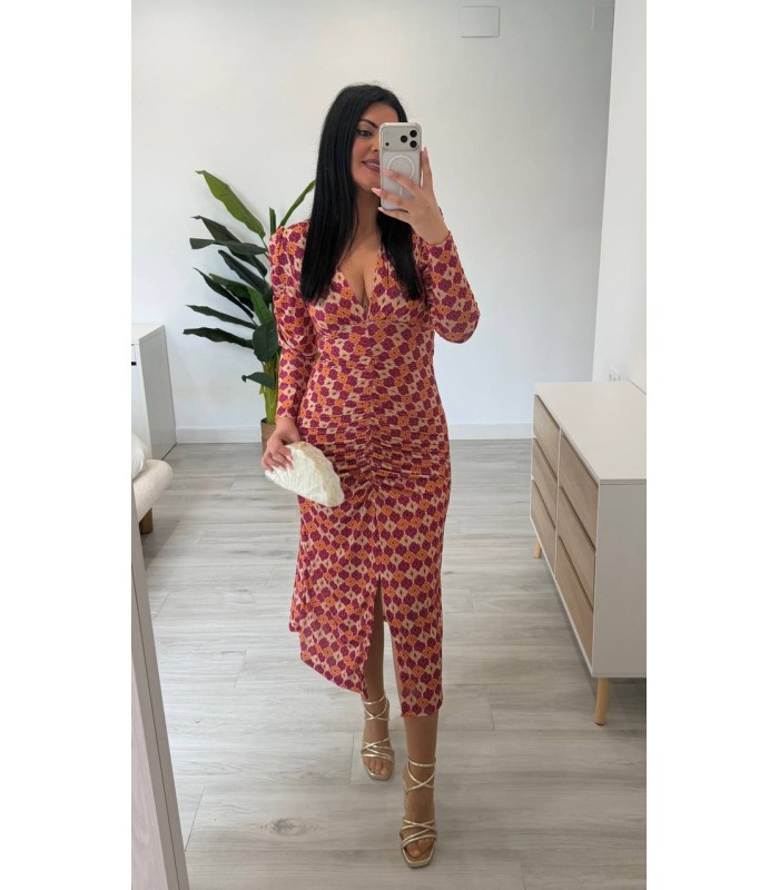 Vestido Leyre buganvilla