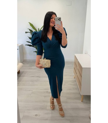 Vestido Lucía petroleo