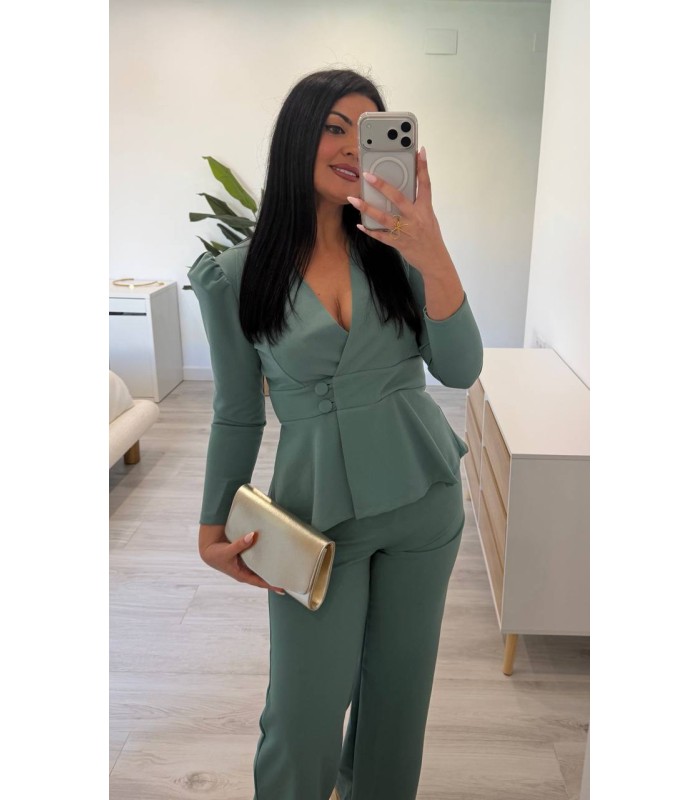 Traje chaqueta Gisella verde